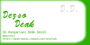 dezso deak business card