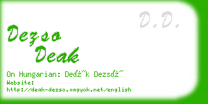 dezso deak business card